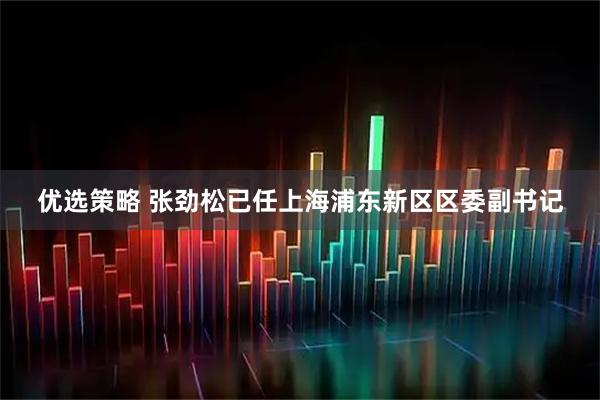 优选策略 张劲松已任上海浦东新区区委副书记