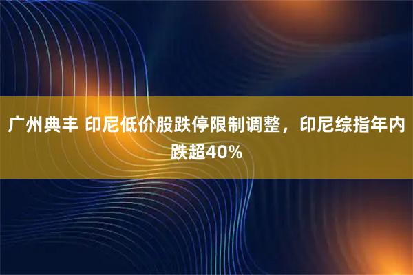 广州典丰 印尼低价股跌停限制调整，印尼综指年内跌超40%